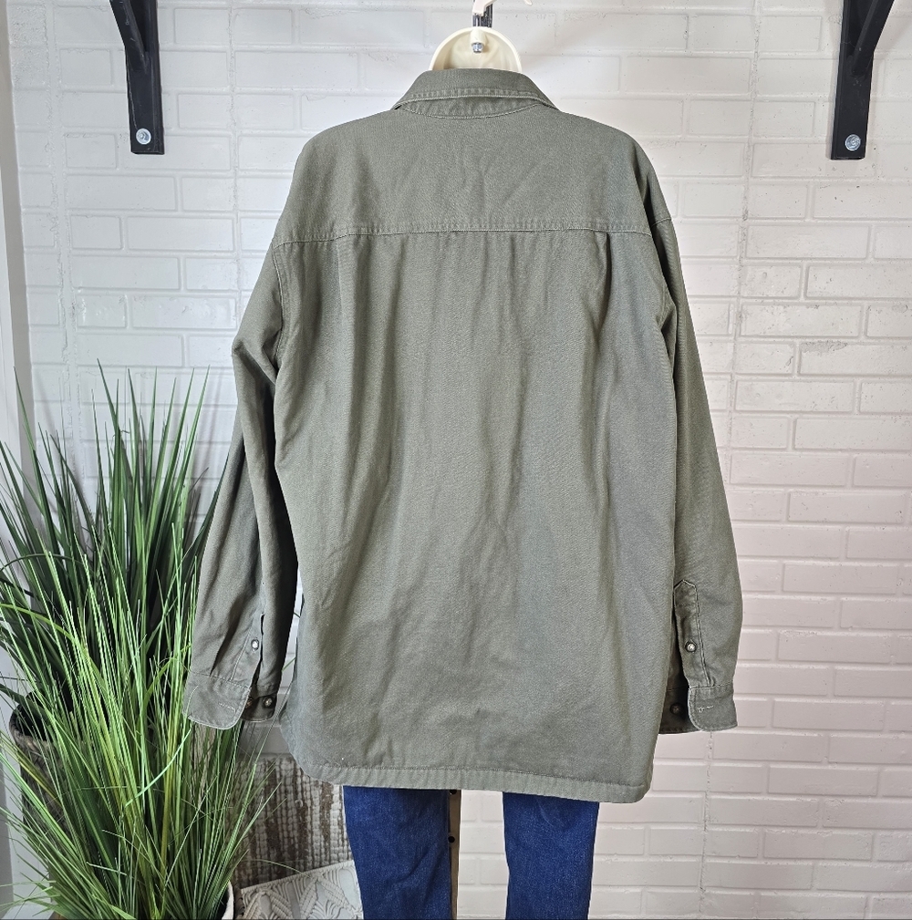 St Johns Bay Olive Green Barn Jacket Fleece Lined Large Extra Large - Picture 3 of 7